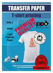 A5 x 10 Papiers Transfert Tee-Shirt/Textiles Blancs ou Clairs,Fond Transparent,Personnalisable,Thermocollant,Impression Jet d`Encre -501-10.[Y418]