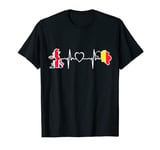 Belgium British Flag - Belgian British UK Heartbeat T-Shirt