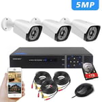 5MP CCTV Camera System Kit Full HD DVR Recorder Outdoor Home With 1TB Hard Drive