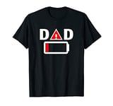 Mens Dad Battery Low Empty Tired Father Parenting Father's Day T-Shirt