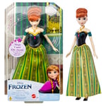 Mattel Disney La Reine des Neiges Poupée Anna Chantante, Tenue Du Film Inclue, Chante « Libérée, délivrée », Version Française, À Collectionner, Jouet pour Enfant de 3 ans et Plus, HMG40