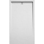 Receveur de douche 80x120 cm extra plat ARCO en resine surface ardoisee blanc Grille inox