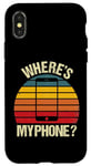 Coque pour iPhone X/XS Funny Vintage Retro Où est mon téléphone Smartphone Téléphone portable