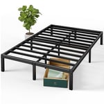 Zinus Elias Cadre de lit 160x200 cm - Hauteur 36 cm avec Rangement sous Le lit - Lit Plateforme en métal - Noir