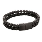 By Billgren Armband, Läder/Onyx, svart - 8147 22 cm