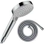 Pommeau de douche HANSGROHE Vernis Blend 100 EcoSmart Vario chromé + flexible de douche 2 m HANSGROHE Metaflex chromé