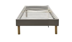 King of Dreams Gregory - Solide et Confortable Sommier Tapissier Marron + Pieds en 20 cm pour Matelas en 120x190-2 x 13 Lattes - Montage Rapide et Facile - revetement PVC Facile d'entretien