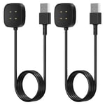 Charger Cable Compatible with Fitbit Versa 3 & Sense Smartwatch, Replacement USB Charging Charger Cord Compatible with Versa 3 Charger, 2 Pack (3.3ft/3.3ft)