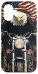 Coque pour iPhone 16 Fierce Eagle Roue Moto Biker Patriotisme