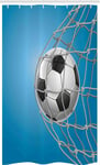 Soccer Stall Shower Curtain Goal Ball in the Net