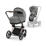 Komplett barnevogn, Cybex, Priam, Rosegold/Mirage Grey (2023/2024)