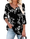 CHICZONE Womens Long Sleeve Tops for Leggings Casual V Neck Blouse Tunic Shirts