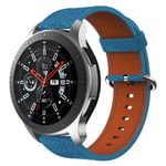 Samsung Galaxy Watch 46mm / Gear S3 Classic / Gear S3 Frontier klockarmband i äkta läder - Blå