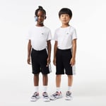 Short enfant Lacoste à bandes colorées en coton biologique Taille 12 ans Noir/gris Chine