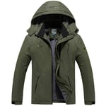 ZWPY Men's Softshell Jacket Outdoor Winter Waterproof Windbreaker Mens Hiking Jackets Camping Jacket Hunting Coats S-6XL,Army Green,XL