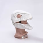 BästaAlice Dino Mask Rörlig Käke, Dinosaurie Mask Huvudbonader, Jurassic Rörlig Dinosaurie Huvud Leksaker Velociraptor Mask Halloween White 23 x 15 x 13 cm/9 x 5 x 6 inch