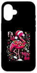 Coque pour iPhone 16 Fa LaLa Mingo Flamingo Sapin de Noël Tropical Christmas Lights