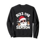 Funny Christmas Rizz The Season Santa Pink Bubble Gum Xmas Sweatshirt