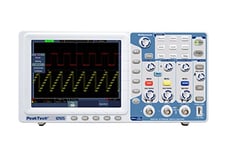 PeakTech 1265 - Oscilloscope à 2 canaux (30MHz) avec Interface USB, VGA, LAN et Écran Couleur TFT 8" Haute Résolution, 20 Modes de Mesure Automatiques, Oscilloscope Numérique à Mémoire (10 000./Ch.)