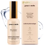 Grace & Stella - Serum Acide Hyaluronique Visage avec Pompe - Vegan - Serum Visage Anti Ride Homme Femme - Hydrate, Élimine Ridules, Booste le Collagène - Soins Pour le Visage [50 ml]