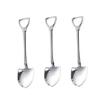 Hemoton 3pcs Coffee Spoon Shovel Espresso Stainless Steel Sugar Ice Cream Dessert Mini Pudding Cake Pastry Scoop Teaspoon Dinner Mixing Stirring Spoons