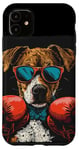 Coque pour iPhone 11 Événement de combat amusant avec ce costume de chien de boxe amusant