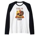 Funny Mmm Yeah Stuff Me Daddy Sexy Thanksgiving Turkey Raglan Baseball Tee