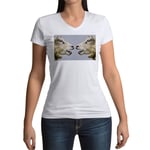 T-Shirt Femme Col V Brebis Face A Face Moutons Animaux Domestiques Photo Drole