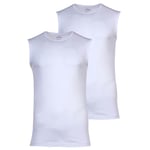 Ragman Maillots De Corps Homme, Lot De 2 - T-Shirt, Coton, Col Rond, Uni Blanc M (Medium)