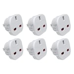 Jsdoin UK to US Plug Adaptor 3 pin to 2 Pin Flat Travel Adapter for USA, Canada, Mexico, Thailand, Refer to Description for country list US (6 Pack)