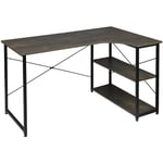 Woltu - Table de bureau en bois et acier Table d'ordinateur, Table de Travail, Noir+Rouille - 120 x 74 x 71, 5 cm