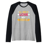 All I Need Is Love and Tacos Funny Valentine's Day Raglan Baseball Tee