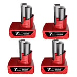 2X 7.0Ah Pour batterie Milwaukee M12B6 M12 12V LITHIUM 48-11-2402 / chargeur