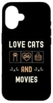 Coque pour iPhone 16 Chats amoureux des chats et films chatons animaux de compagnie hommes femmes