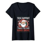 Womens Tech Support Christmas Helpdesk Computer Geek Hard Drive V-Neck T-Shirt