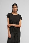 Urban Classics Ladies Viscose Extended Shoulder Tee (black,S)