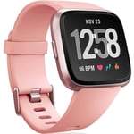 Smartwatch-armbandet är kompatibelt med Fitbit Versa Smartwatch, Versa 2 och Versa Lite se-klockor för kvinnor och män（ Peach-L）