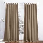 PONY DANCE Rideaux Occultants à Pattes - Draperies de Fenêtre Isolation Thermique Lumineux Bloquer pour Salon Cuisine & Maison Décor, L 140 cm sur H 245, Taupe Marron, Paire de 2