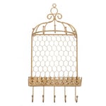 1Kpl Birdcage Design -Korujen Säilytysteline Creative Rautaseinätyyppinen Koruteline