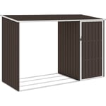 Prolenta Premium - Furniture Limited - Abri à bois de jardin Marron 245x98x159 cm