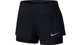 Nike Women FLX 2-in-1 Rival Shorts - Black/Black, Large