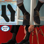 6 Pack Mens Sockshop BIGFOOT Gentle Grip Socks Size 12-14 Uk, 46-50 Eur Black