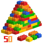 WYSWYG Big Building Blocks Sets for Age 3-5, Large Building Bricks Compatible with duplo Bricks and Major Brands, Kid Building Blocks for Ages 3 4 5 6, Big Blocks Gifts for Boys Girls,50PCS