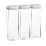 6x Flip Lock Plastic Food Storage Containers Kitchen Food Canister 1.9 Litre