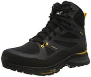 Jack Wolfskin Men's Force Trekker Texapore Mid M Walking Shoe, Black Burly Yellow Xt, 10 UK