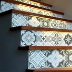 Ambiance Sticker Stair Tile Stickers, Vinyl, Oslo Grey Shades, 4 bandes de 15 x 105 cm