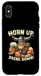 Coque pour iPhone X/XS Bière Horn Up Drink Down Viking Beer Buvant de la bière Funny Warrior