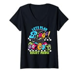 Womens Bingo Player Cat Lover Lets Play Bingo Right Meow Gambling V-Neck T-Shirt