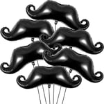 8 stycken mustasch svarta ballonger Stora skäggballonger