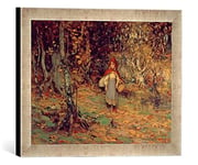 Kunst für Alle 'Image encadrée de Thomas Bromley clicklock Blackroll Red Riding Hood Impression d'art dans Le Cadre de Haute qualité Photos Fait Main, 40 x 30 cm, Argent, Raya